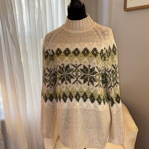 Size 18 Fashion Bug Cream and green Knit Sweater